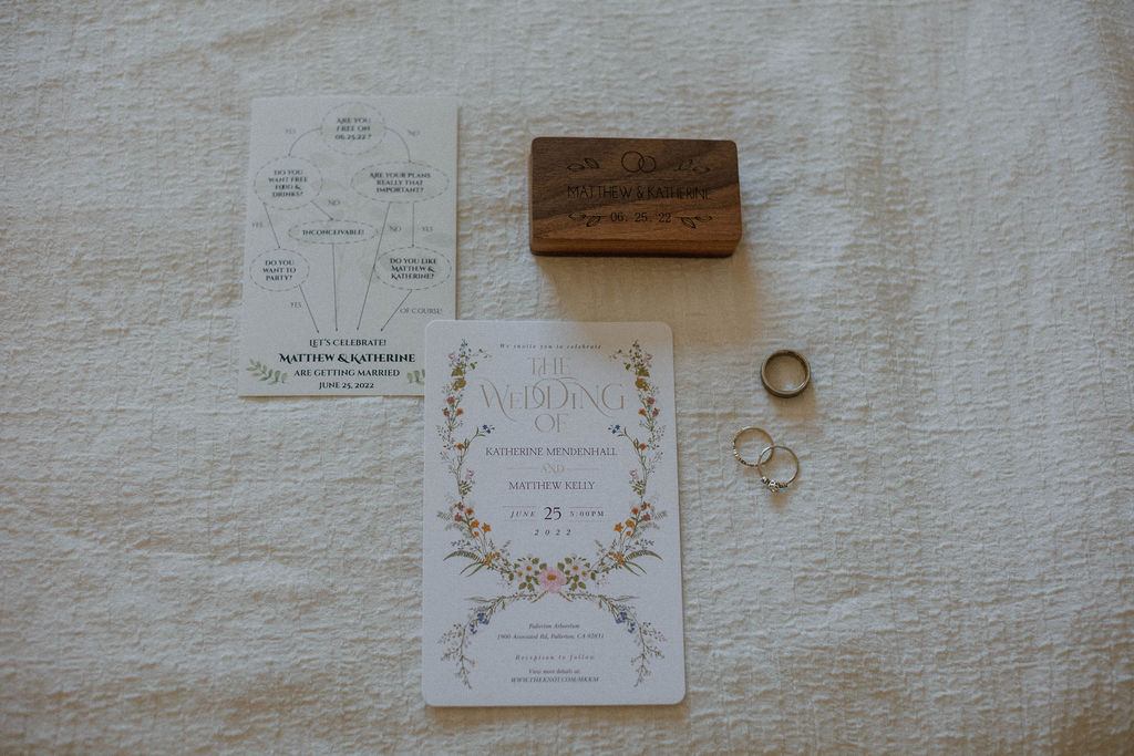 the wedding details flat lay