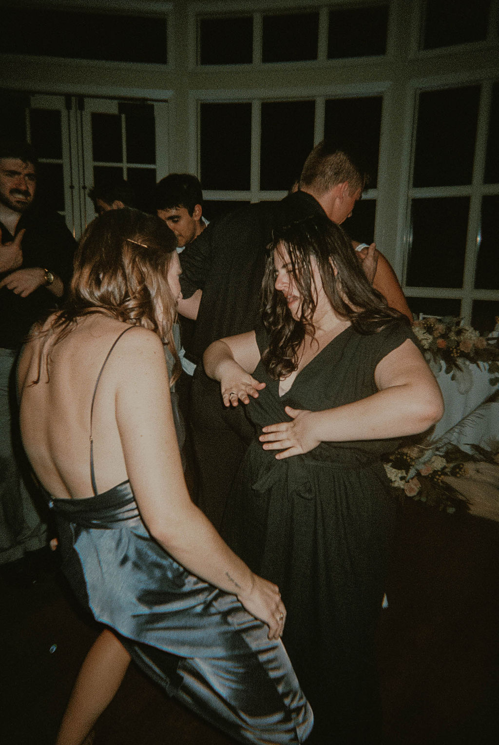 the wedding guests dancing 